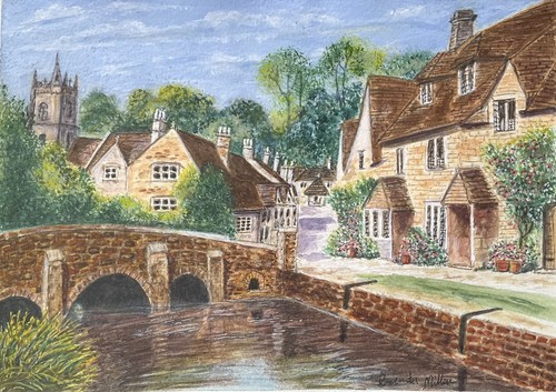 Village landscape print - landscape,