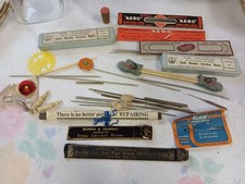 LOT antique Vintage Sewing Tools Needles Etc 