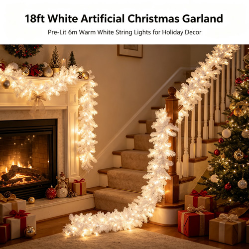 18ft white artificial - white,