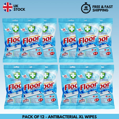 12x green shield wipes - 12x,