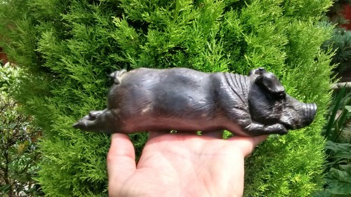 Heavy bronze metal piglet - heavy,