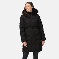 Regatta Womens Daleyza Quilted Parka Jacket Ladies Long Black Puffer Coat RRP150