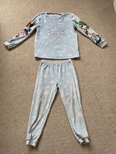 LIGHT BLUE DISNEY TOY STORY PYJAMA SET 5-6 YEARS GIRLS WINTER XMAS SLEEP NIGHT 