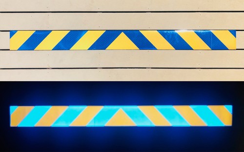 Blue gold reflective chevron - blue,