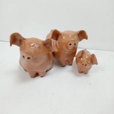 Set of 3 Ceramic Pig Figurines