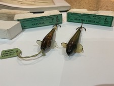 2 x NEW/BOXED VINTAGE ALLCOCK " FEATHERO " MINNOWS