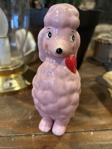 Pink poodle with - pink, red