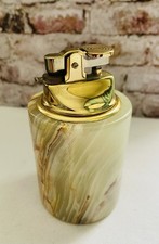 Onxy & Gold Tone Vintage Retro Cigarette/Cigar Table Lighter. Spares/Repair.