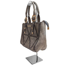Handbag Display - Adjustable Height Chrome Bag Holder with Strap Support (G111)