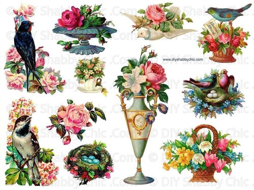 Waterslide shabby chic decal - waterslide,