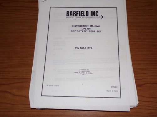 Barfield pitot static - static, dps350