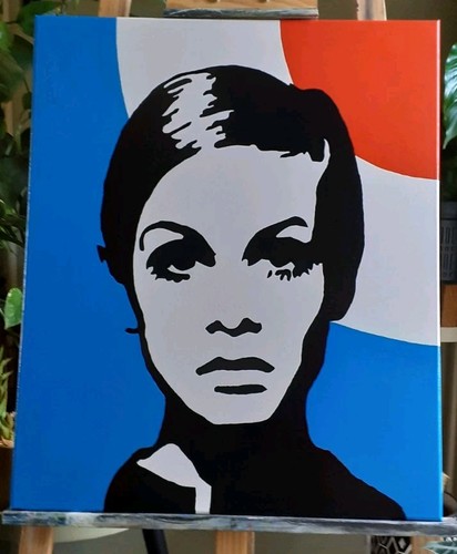 Twiggy hand painted - painted, canvas