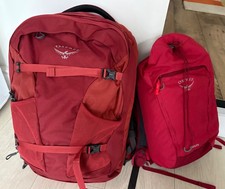 Osprey Farpoint Mens 40L Travel Backpack - 2018 - Jasper Red + DAYLIGHT DAY PACK