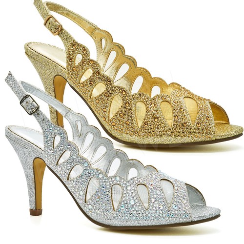 Womens diamante bridal heels - womens,