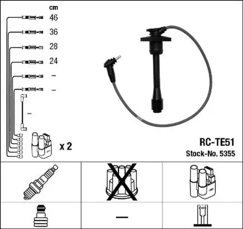 Ignition leads 5355 ngk for - leads,