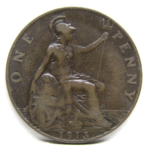 1913 one penny coin - one,