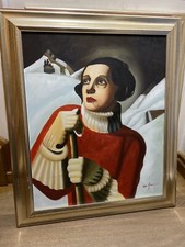 The Girls Framed Canvas st moritz Tamara de Lempicka 1929 by M.Aiazoe
