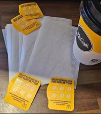 480x McDonald’s Coffee Stickers  Stamp Coupon Voucher