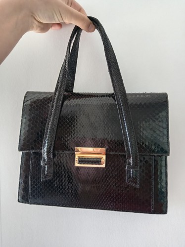 Vintage snake skin - bag, black