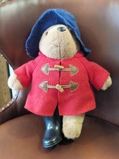 Vintage Paddington Bear With Rain Boot missing one collectable soft toy 