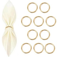 10Pcs Round Napkin Rings Metal