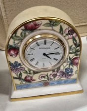 Wedgewood 1995 Sarah Floral Bone China Quartz Movement Mantel Clock 