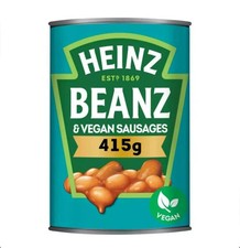 Heinz Baked Beanz & Vegan Sausages 415G Pack Of 5 -High Fibre Low Sugar