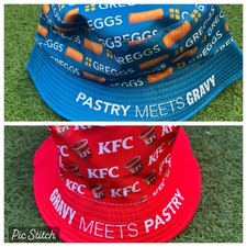 Greggs x KFC Collab Adults Reversible Bucket Hat Limited Edition Brand New