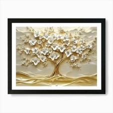 3d Art Golden Tree Life With