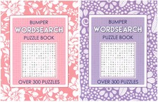 2 x Bumper A4 Wordsearch Puzzle Books Activity 600+ WORD SEARCH Brain Games