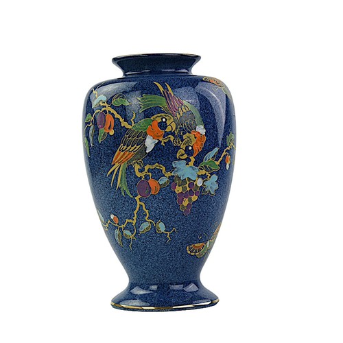 Bursley ware vase parrot - ware,,