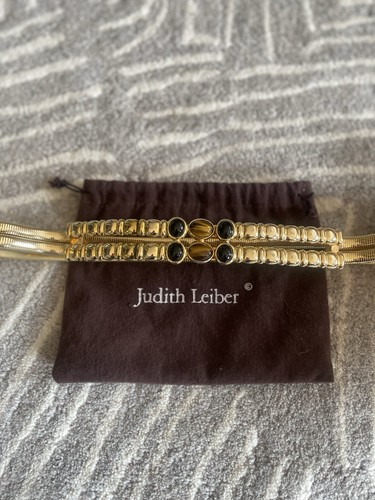 Judith leiber gold belt with - gold,