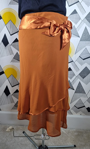 Womens orange wrap midi - womens,