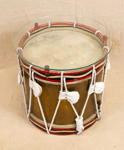 Military drum side table - drum,