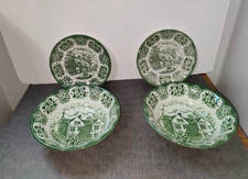 4 VTG English Ironstone Tableware Old Inns Series Hand Engraved Limited Edition