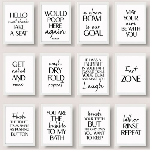 Bathroom prints quotes toilet - prints,