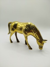 Vintage 70's Beautiful Detail Solid Heavy Brass Horse Figure Ornament
