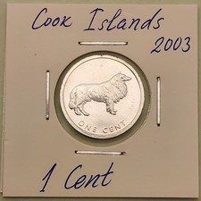 Cook Islands coin, 1 Cent, 2003  'Collie'