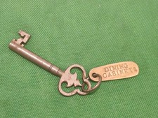 ANTIQUE 19TH CENTURY STEEL KEY & BRASS FOB  SAMUEL GALE 320 OXFORD STREET LONDON