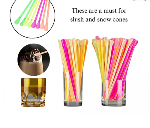 Neon spoon straw white - neon,