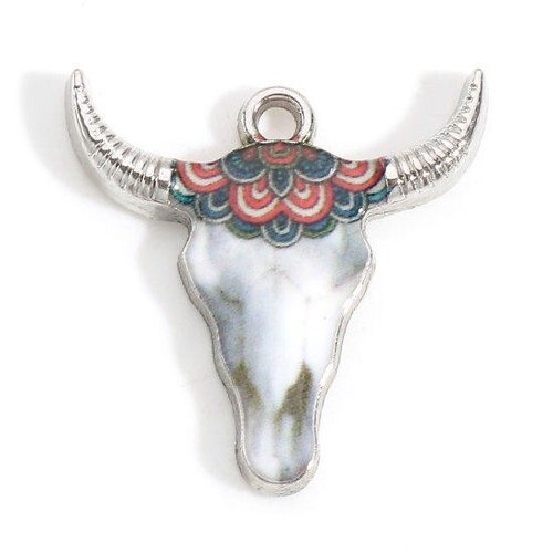 Cow skull shaped silver - cow,