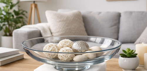 Large clear glass display bowl - large,
