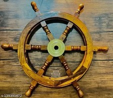 VINTAGE 24'' WALL WHEEL NAUTICAL ANTIQUE WHEEL BOAT DECOR SHIPS STEERING PIRATE