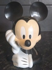 Vintage Disney Mickey Mouse Plastic Money Box Piggy Bank And Stopper FREE UK P/P