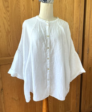 Oska White Linen Shirt Size 4