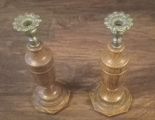 Pair art deco hand - art, turned