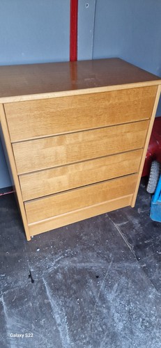 Oak veneer chest drawers - oak,