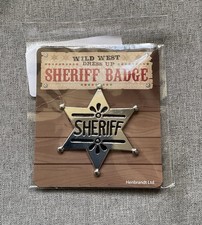 Sheriff Wild West Badge Fancy Dress Kids Adults Pin Cowboy