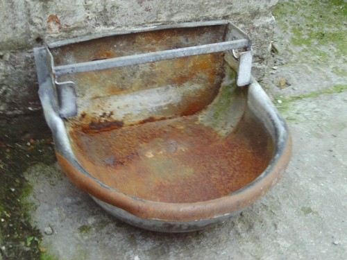 Vintage metal farm cow - cow, water
