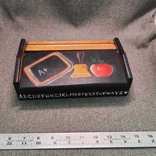 Vtg wooden school desk - wooden,